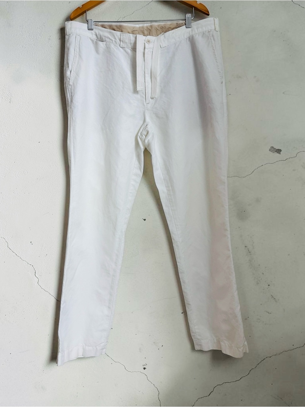 Polo by Ralph Lauren White Drawstring Chinos